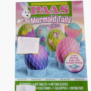 PAAS Mermaid Tails Egg Decorating Kit Stickers Dye Netting Easter Fun